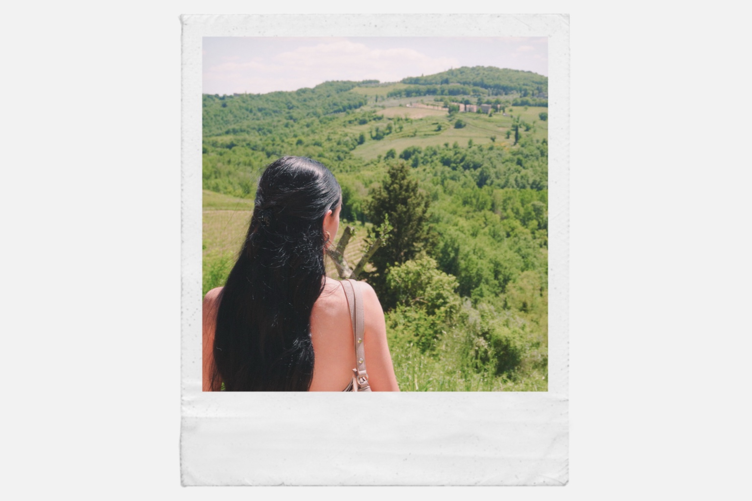 Looking over green Italian hills
