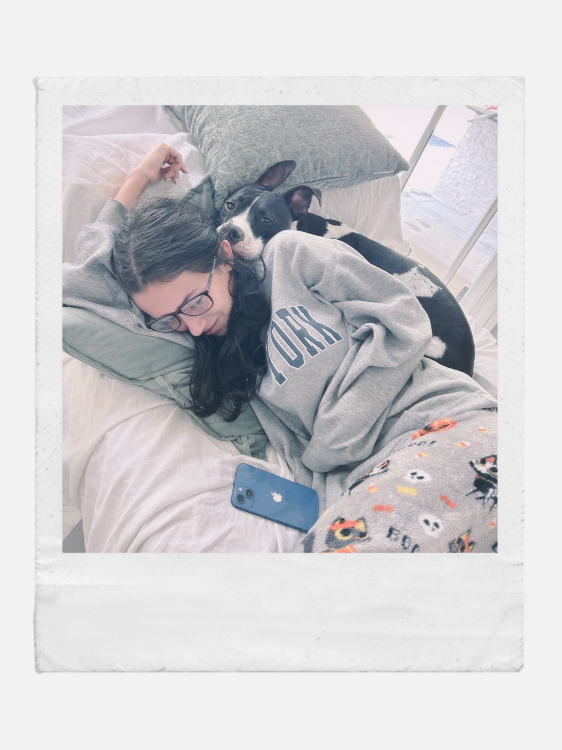 Cuddling with Oscar